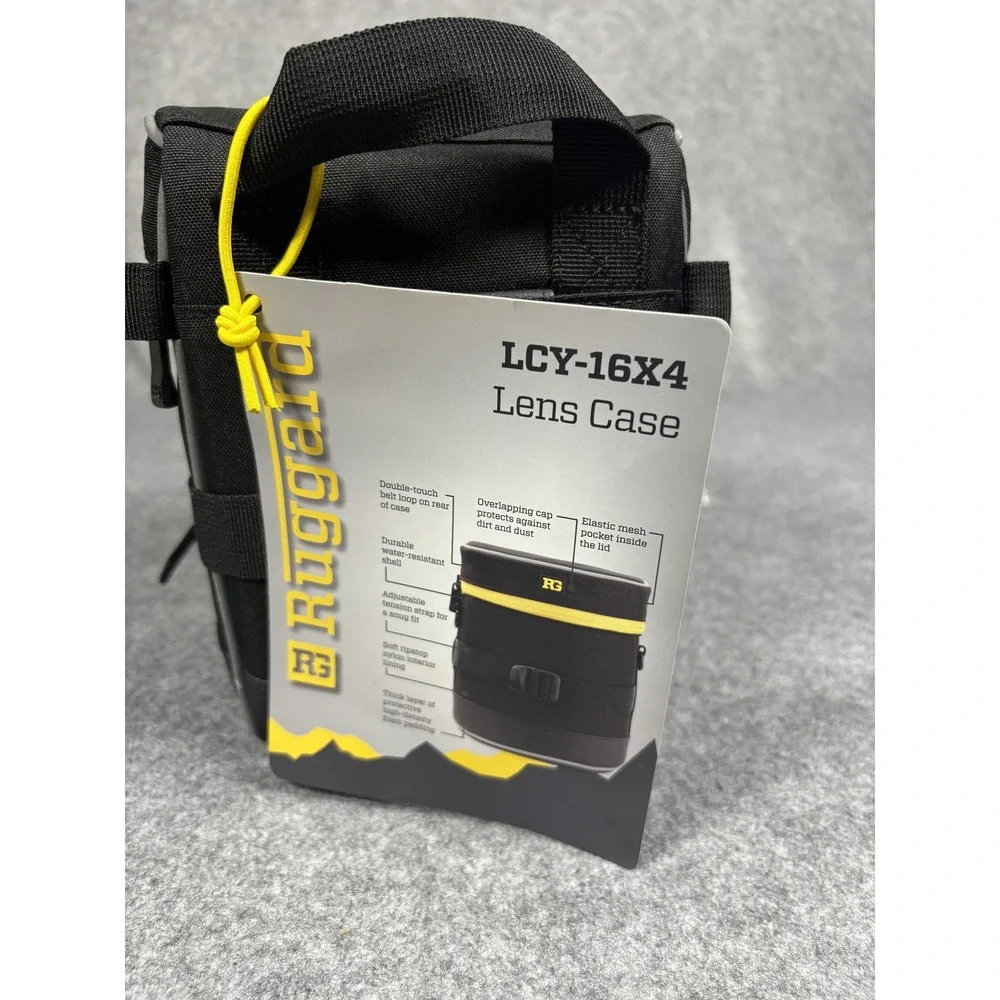 Ruggard LCY-16X4‎ Lens Case 6x8 Black Yellow Water Resistant Padded Nylon